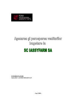 Proiect - Monografie bugete publice - așezarea și perceperea veniturilor bugetare la SC IassyFarm SA