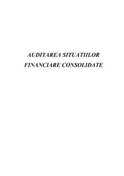 Proiect - Auditarea situațiilor financiare consolidate