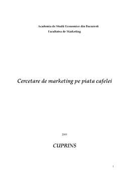 Proiect - Cercetare de marketing pe piața cafelei