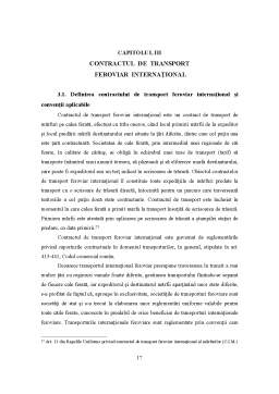 Proiect - Caracteristicile contractului de transport în comerțul internațional