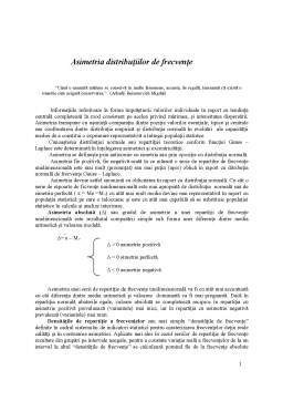Referat - Asimetria Distribuțiilor de Frecvențe