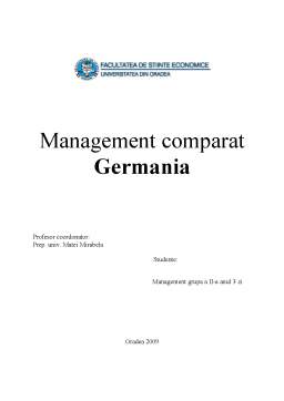 Referat - Management Comparat - Germania