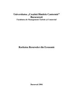 Referat - Raritatea Resurselor din Economie