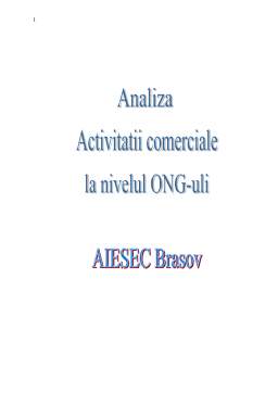Proiect - Analiza activității comerciale la nivelul ONG - AIESEC Brașov