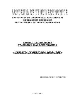 Proiect - Inflația în România în perioada 1990-1995