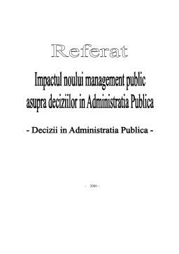 Referat - Impactul noului management asupra deciziilor din administrația publică