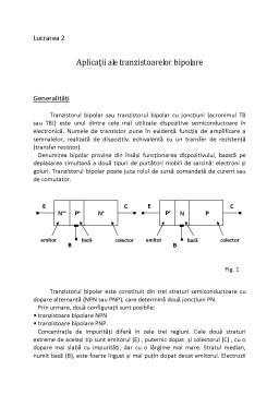 Laborator - Aplicații ale Tranzistoarelor Bipolare