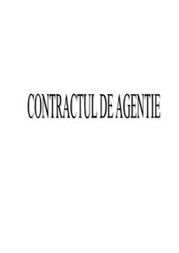 Proiect - Contractul de Agenție