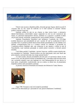 Proiect - Atribuțiile președintelui României