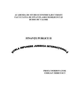 Referat - Dubla Impunere Juridica Internaționala