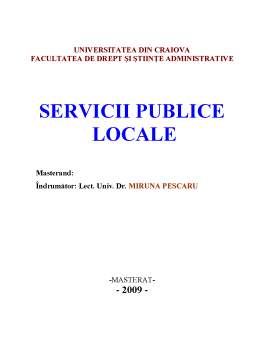 Referat - Servicii Publice Locale
