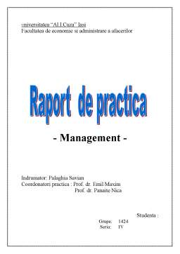 Proiect - Raport de practică - SC Legume Fructe SA