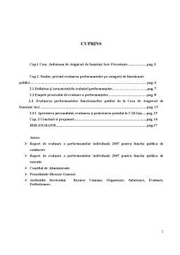Referat - Studiu privind evaluarea performanțelor pe categorii de funcționari publici