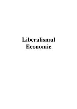Referat - Liberalismul Economic