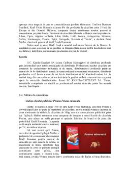 Proiect - Marketing agroalimentar - analiza comparativă a clipurilor publicitare ale mărcilor de ciocolată - Poiana, Primola și Kandia
