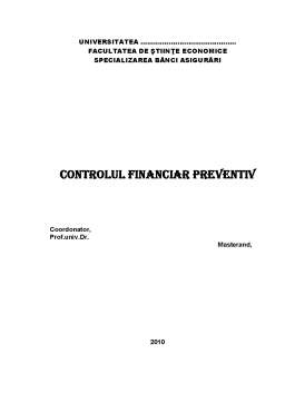 Referat - Controlul Financiar Preventiv