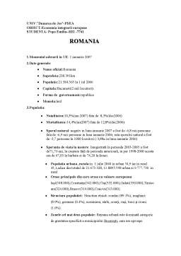Referat - România - Indicatori Macroeconomici