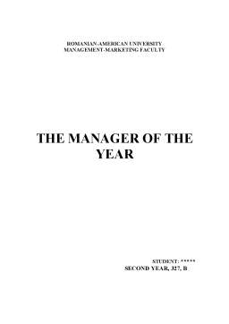 Referat - The Manager of the Year