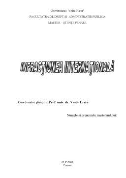 Referat - Infracțiunea Internațională
