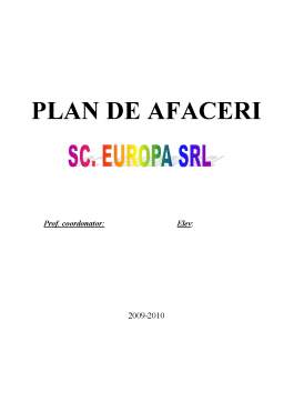 Proiect - Plan de Afaceri SC Europa SRL