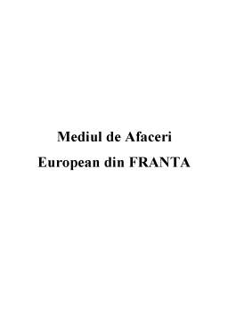 Proiect - Mediu de afaceri european în Franța