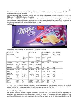 Proiect - Ambalarea și Etichetarea Nutrițională a Alimentelor - Ciocolata