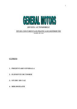 Referat - Studiu de caz - tip de concurență General Motors Company