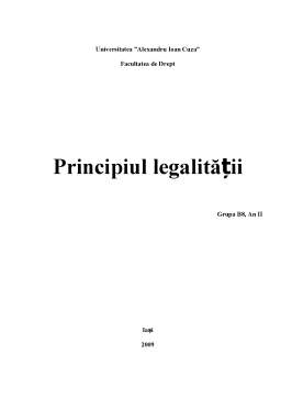 Referat - Principiul legalității - drept administrativ