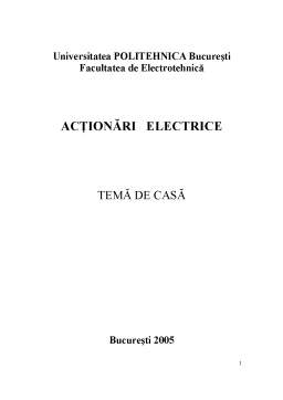 Referat - Acționări Electrice