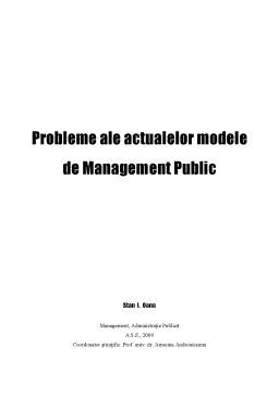 Referat - Probleme ale Actualelor Modele de Management Public