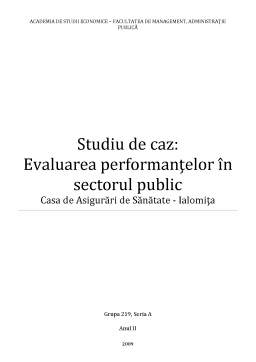 Proiect - Evaluare instituțională CAS Ialomița