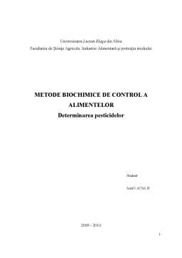 Referat - Metode de Control Biochimic