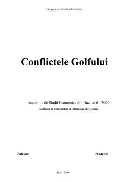 Proiect - Conflictele Golfului - geopolitică