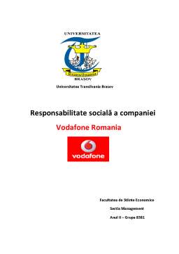 Proiect - Responsabilitatea socială a companiei Vodafone
