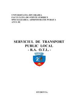 Referat - Serviciul de Transport Public Local - RA OTL