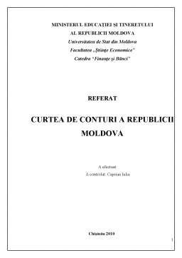 Referat - Curtea de Conturi a Republicii Moldova