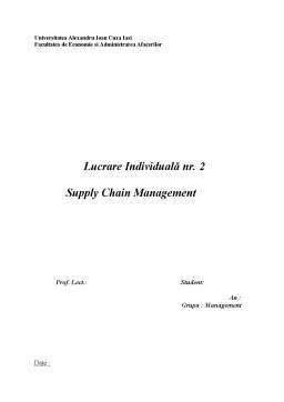 Referat - Lucrare Supply Chain Management