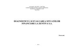 Referat - Diagnosticul și evaluarea situațiilor financiare la Zentiva SA