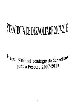Referat - Planul național strategic de dezvoltare pentru pescuit 2007-2013