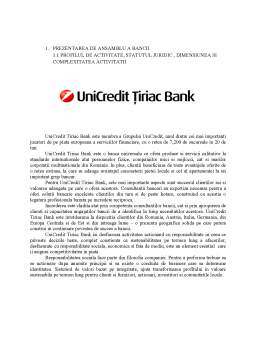 Proiect - Practică Unicredit Țiriac Bank
