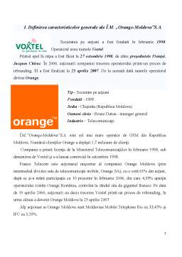 Proiect - Analiza sistemului informațional al Orange Moldova SA