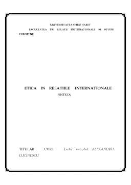 Curs - Etica în relațiile internaționale