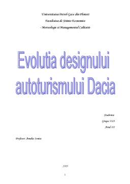 Referat - Evoluția designului autoturismului Dacia