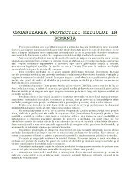 Referat - Organizarea protecției mediului în România