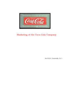 Seminar - Marketing at the Coca-Cola Company