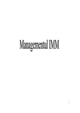 Referat - Management IMM