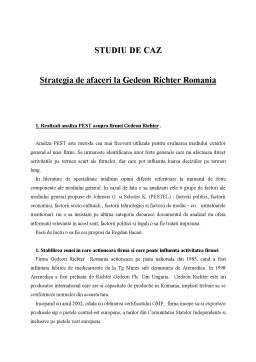 Referat - Studiu de Caz - Strategia de Afaceri la Gedeon Richter România