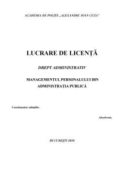 Referat - Drept administrativ - managementul personalului din administrația publică