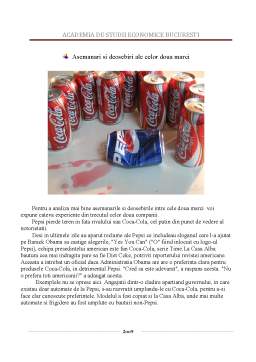 Referat - Analiza comparativă a mărcilor Coca Cola și Pepsi Cola