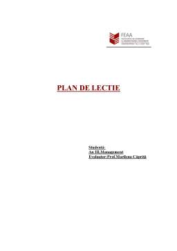 Proiect - Plan de lecție - elaborarea programului economic